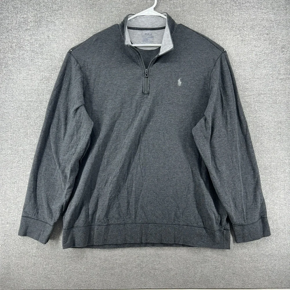Polo Ralph Lauren Performance 1/4 Zip Pullover Sweater Men Size XXL‎ Gray Casual